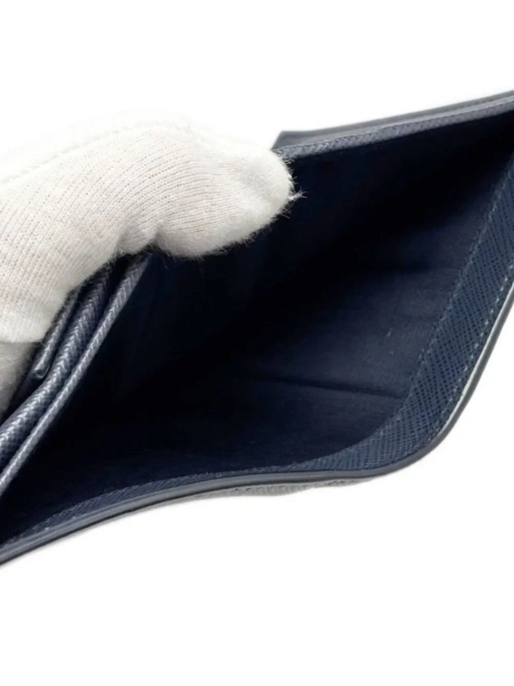 Prada Wallet Saffiano Leather Bifold Navy Multi - Picture 16 of 16